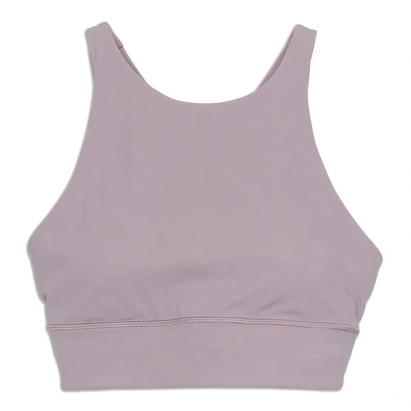 Lululemon x Soulcycle Energy High-Neck Longline Tough Bra Lavender Light Grey - Picture 1 of 6